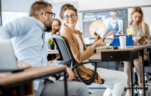 Web designers working in the office